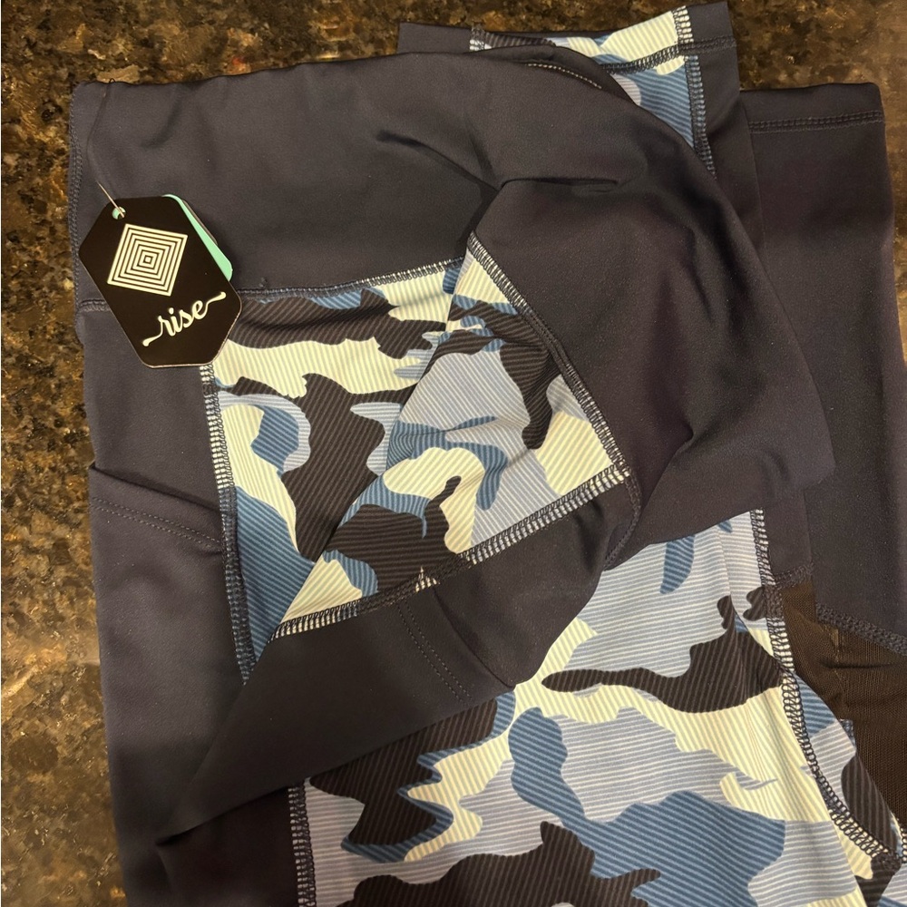 LuLaRoe Navy and Light Blue Camouflage Joggers
